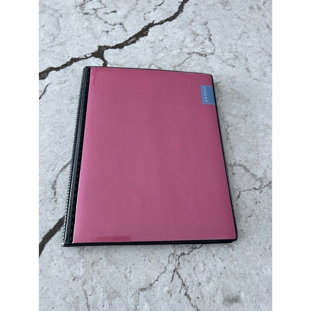 Small Pink  Plastic Photo Album Black Interior 16 Pages / 64 pockets